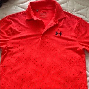 Under Armour Men's Red Polo with Black Accents